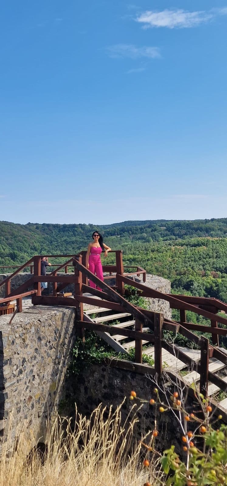 Vyhliadka z hradieb Šomošky na lesy Cerovej vrchoviny